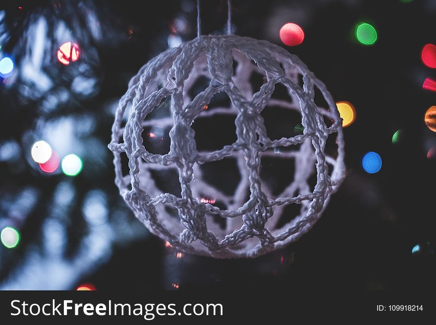 Macro Shift Photography of Ball Ornament