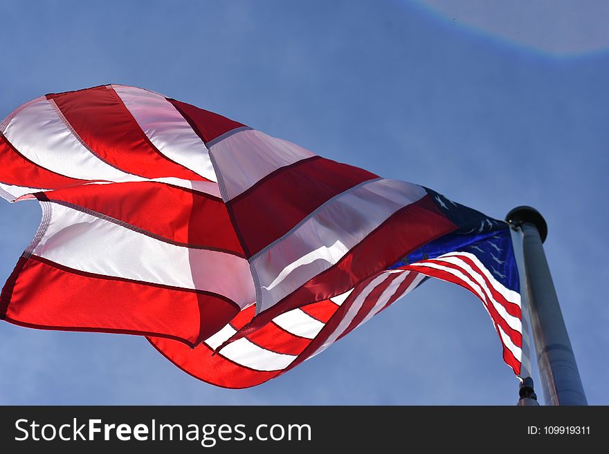 Low Angle Photography of American Flag