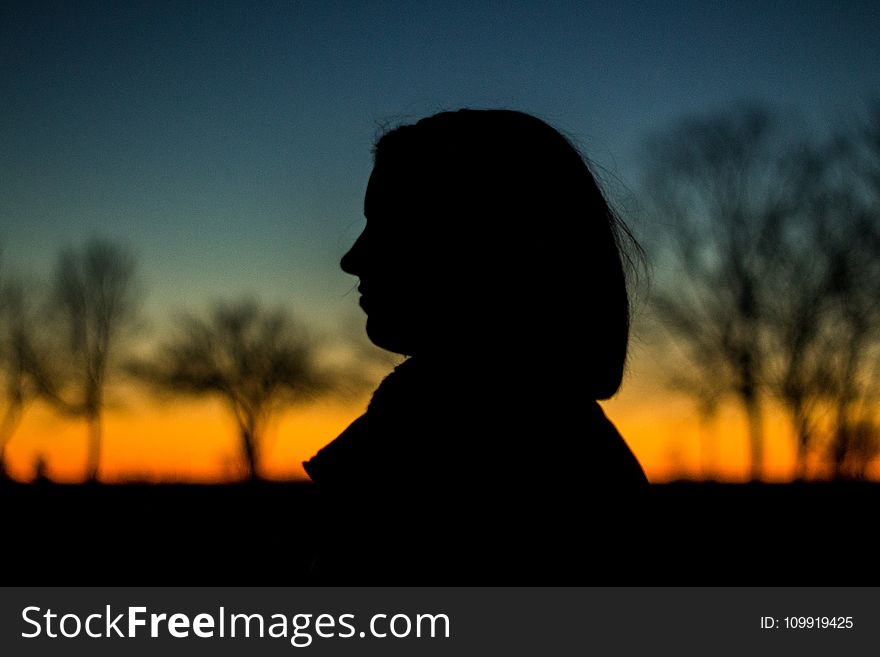 Silhouette Of A Person During Sunset