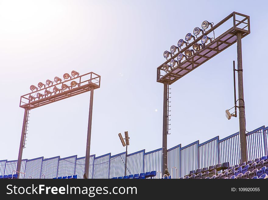 Two Football Stadium Lights