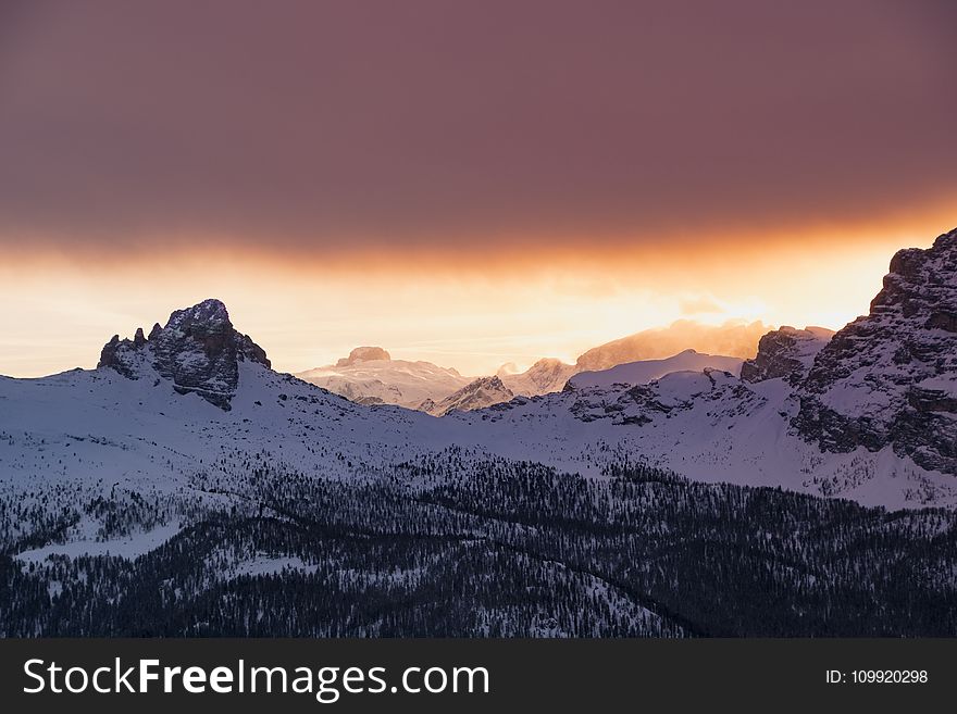 Snow Covered Mountain Alps