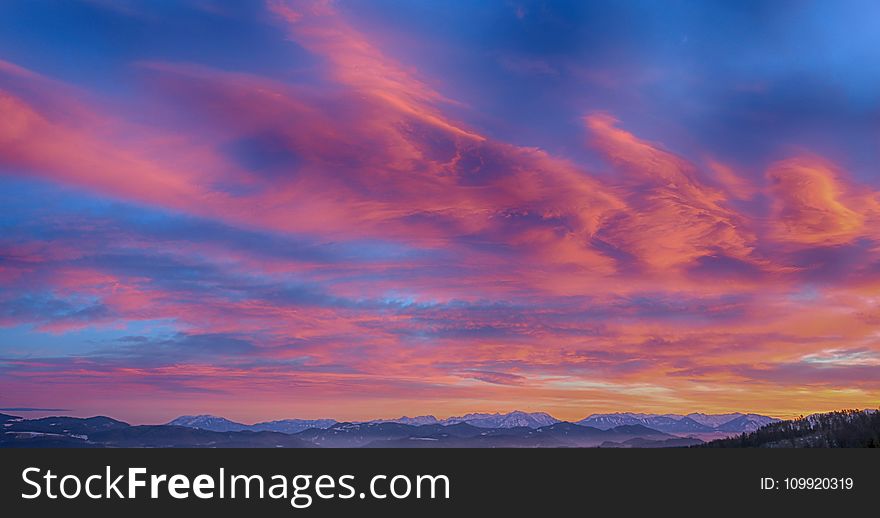 Photo of Mountains During Sunset