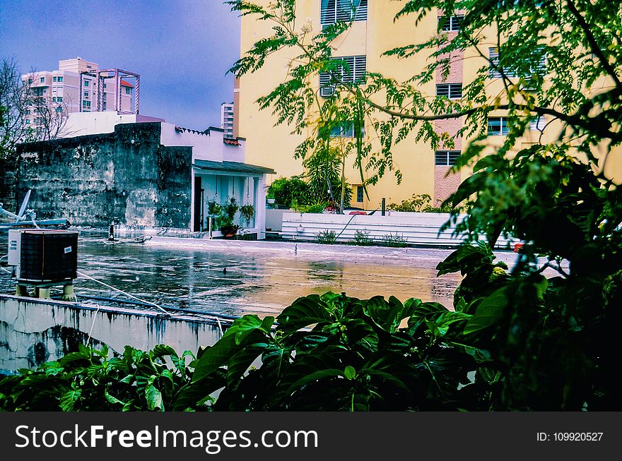 Yellow Concrete Building Near Body Of Water