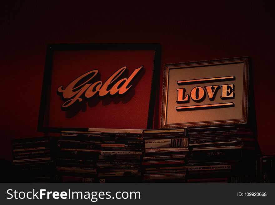 Gold and Love Posters With Frames