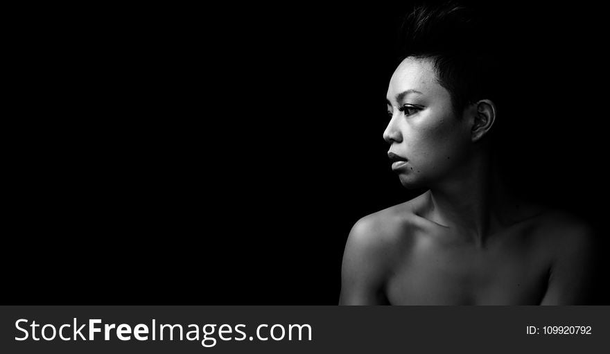 Nude Woman In Grayscale Photography