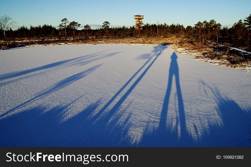 Photo of Shadow of a Person on the Snowfield