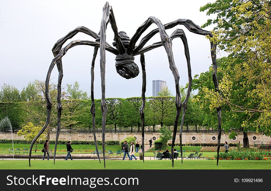 Brown Wooden Spider-formed Statue Photography