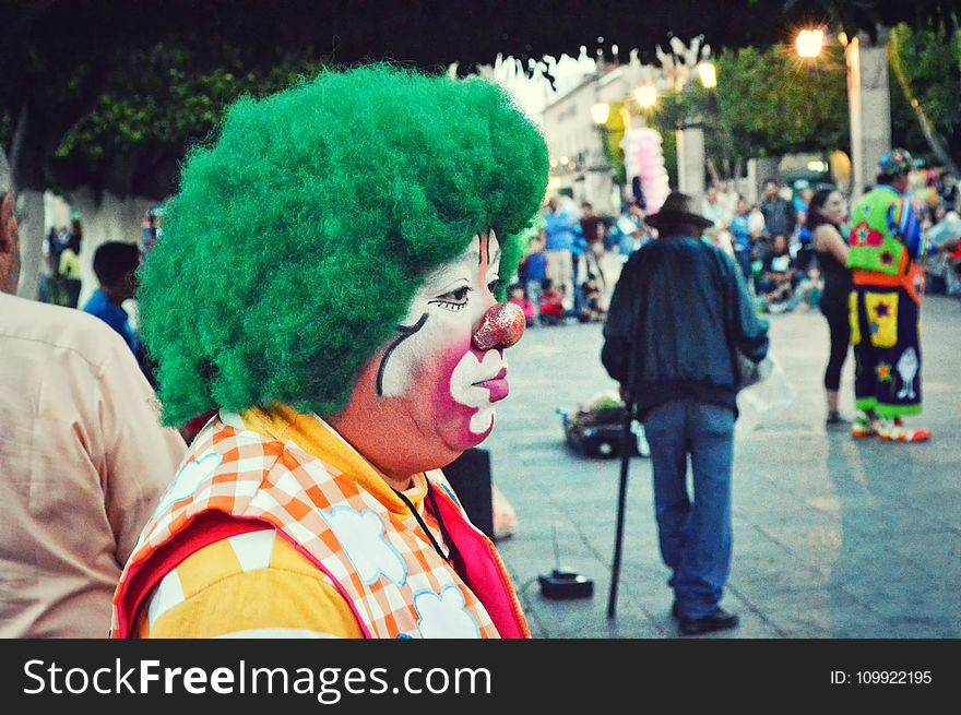 Photography of Clown With Green Hair