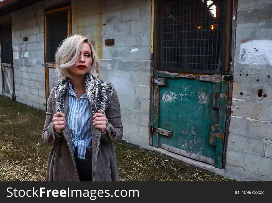 Woman Wearing Black Coat