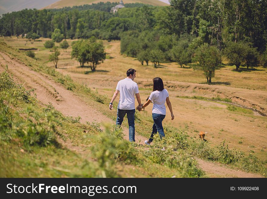 Man and Woman Walking