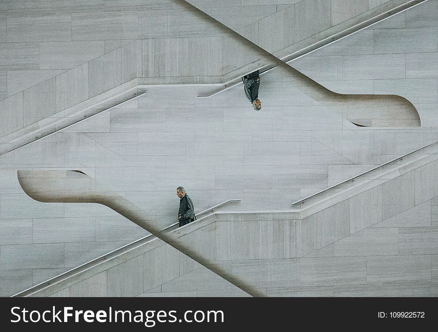 Optical Illusion Photo Of Man On Stairs