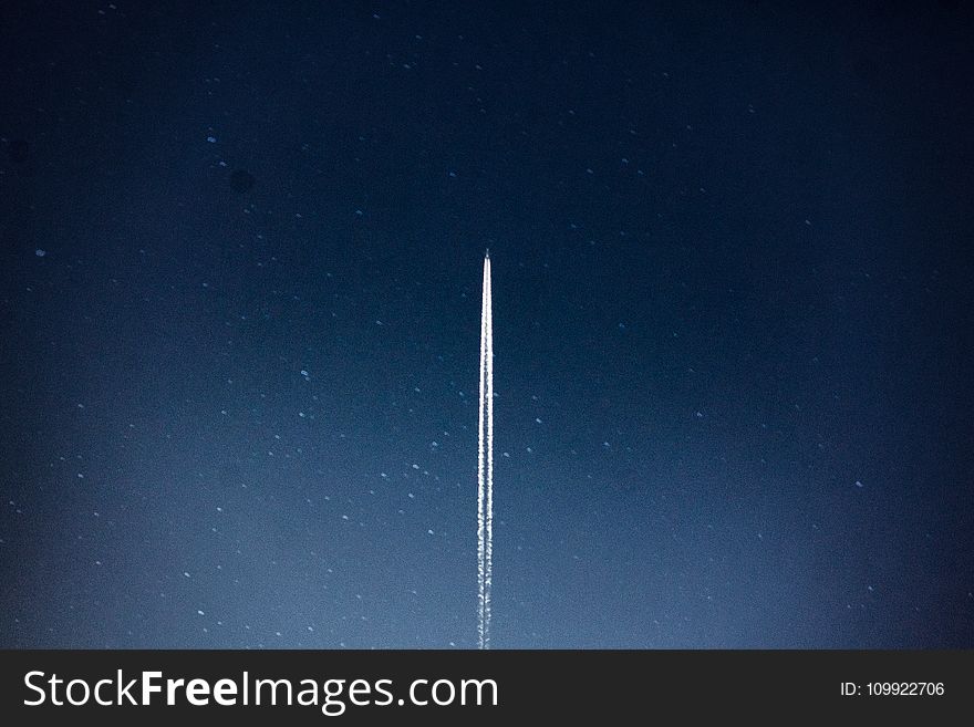 Space Shuttle Launch During Nighttime