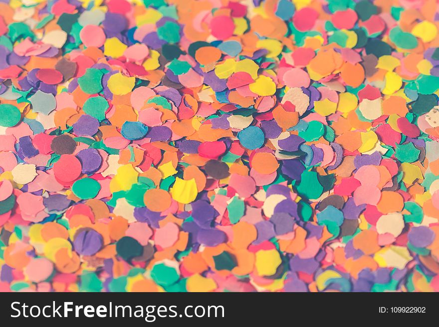 Assorted Colors Paper Cutouts Closeup Photo