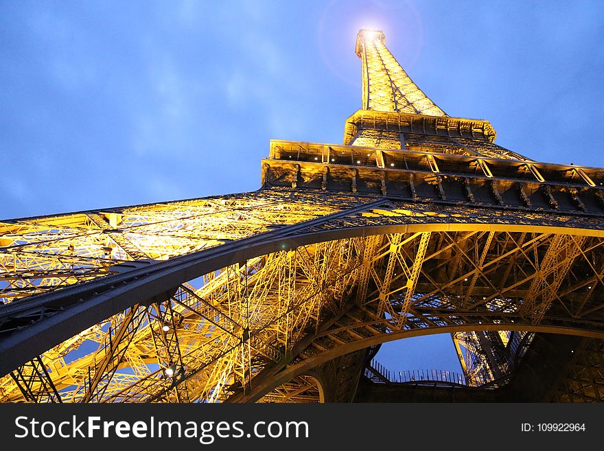 Low Angle of Eiffel Tower Paris