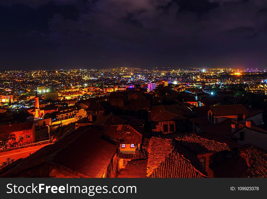 Aerial Photograph Of City During Nighttime