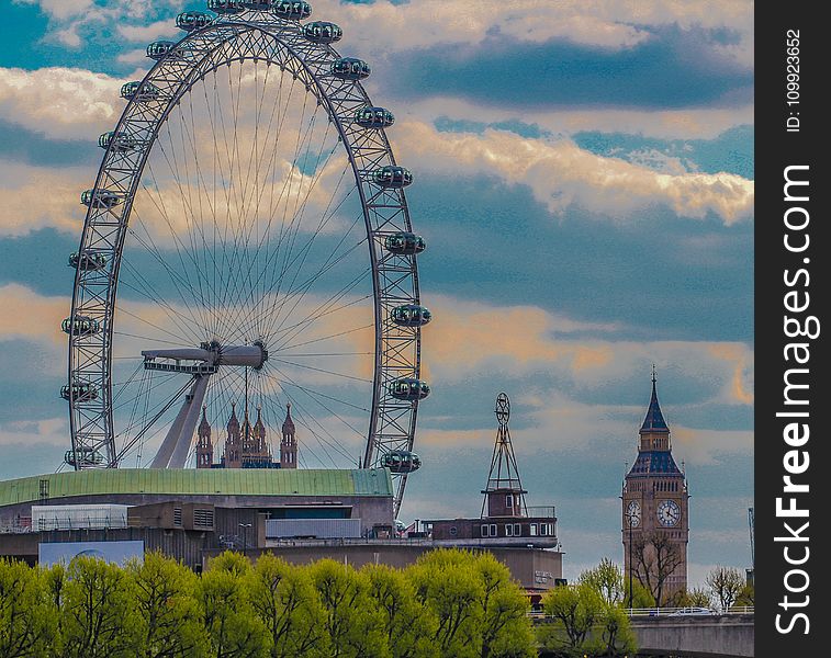 London Eye and Big Ben Tower Photo