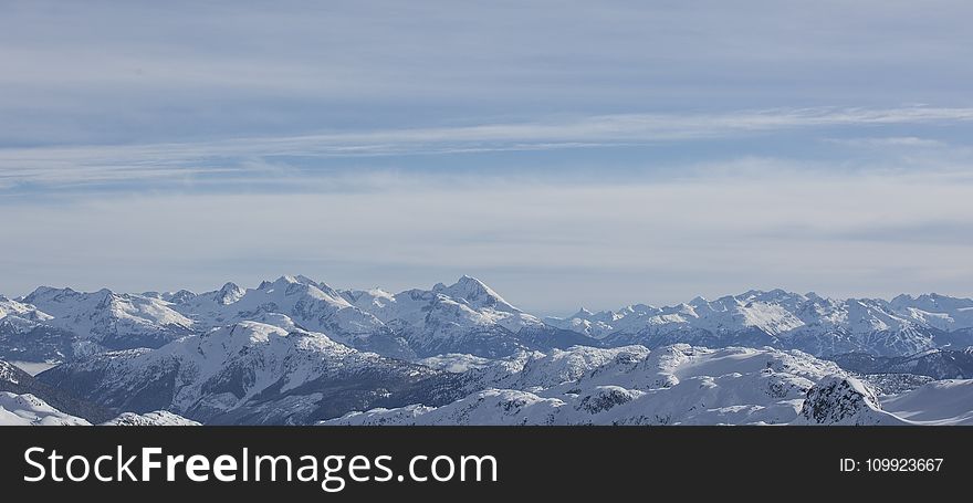 Aerial Photo Of Snowy Mountain Range