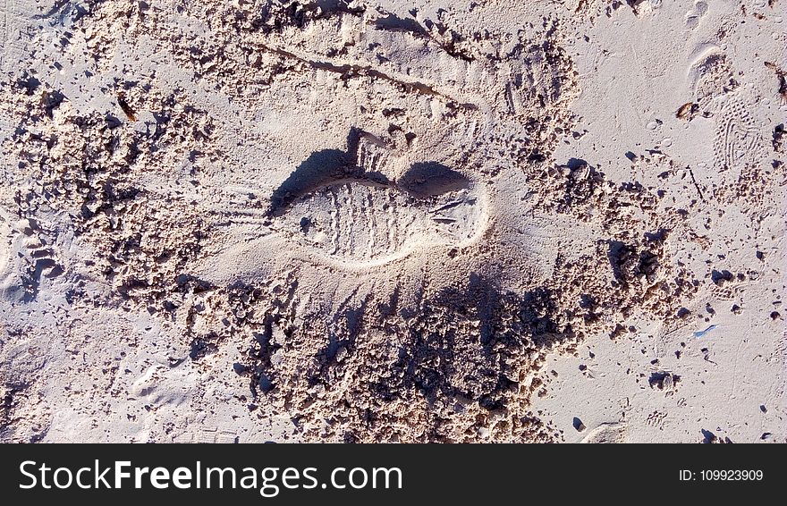 Foot Print on Sea Sand