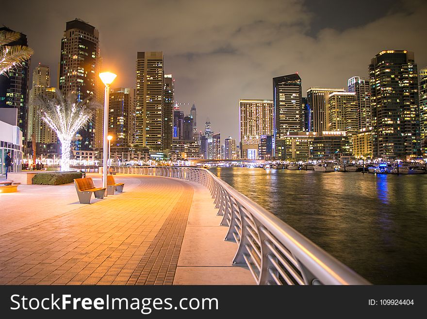 City Buildings With Lights