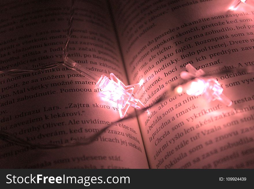 Star Shaped Lights On A Book