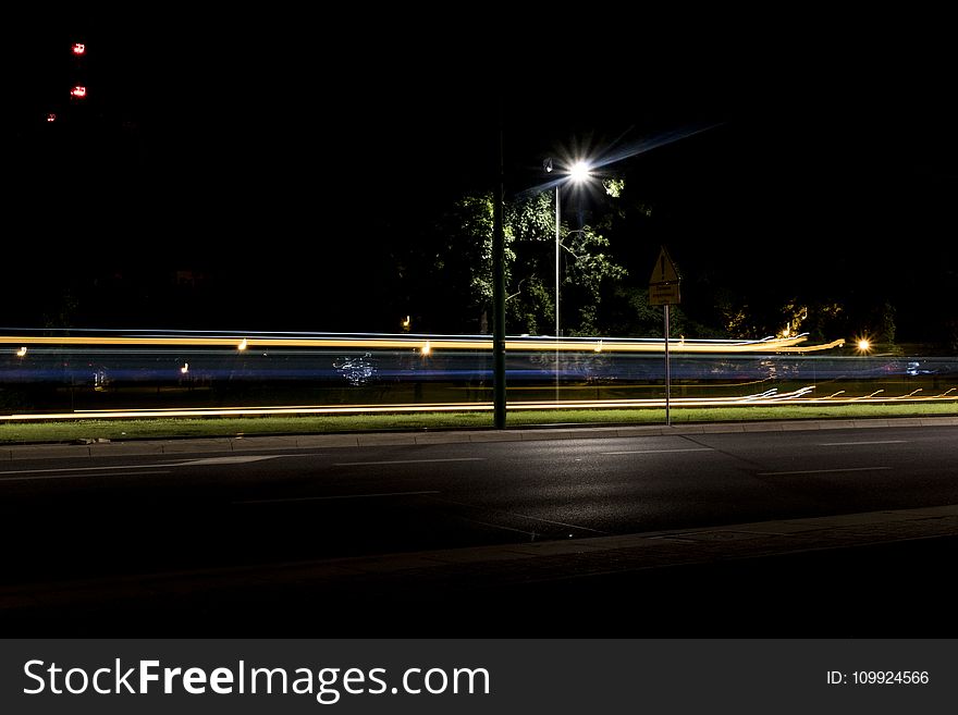 Photo of Black Lamp Post during Nighttime