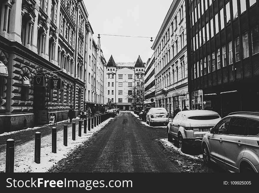 Grayscale Photography Of Street In The City