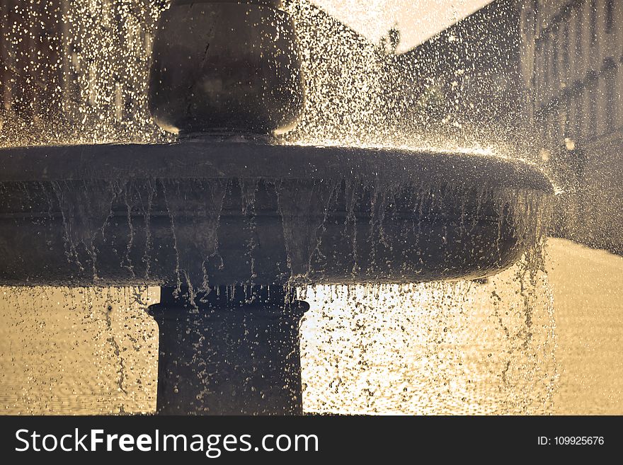 Water Dropping On Outdoor Water Fountain