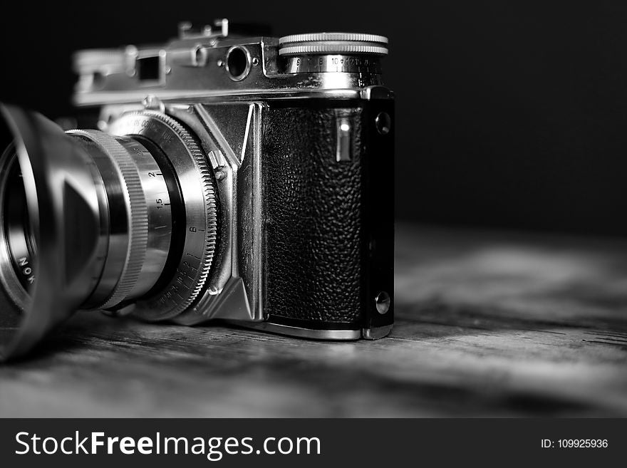 Monochrome Photography Of Camera