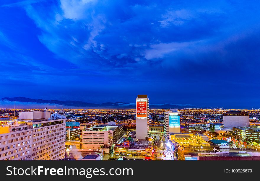 High Angle View of City Scape