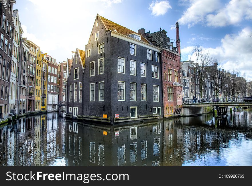 River Beside Houses