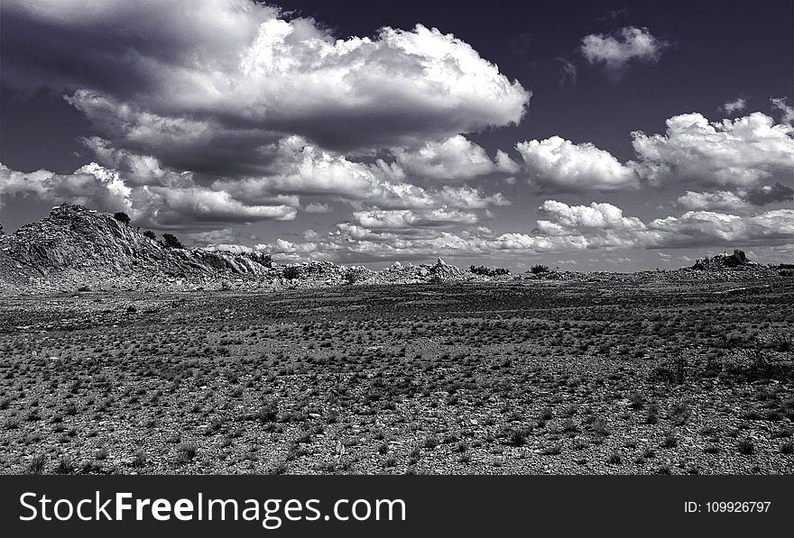 Gray Sands With Gray Skies and White Clouds Photography
