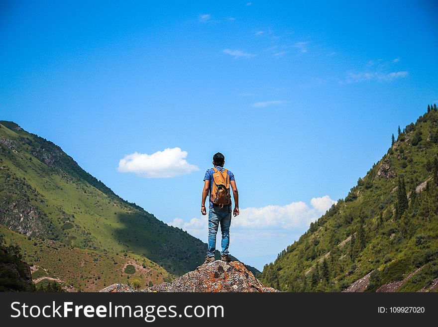 Man on Top of Mountain