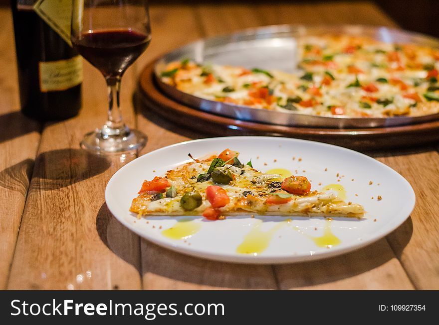 Pizza On Stainless Steel Tray