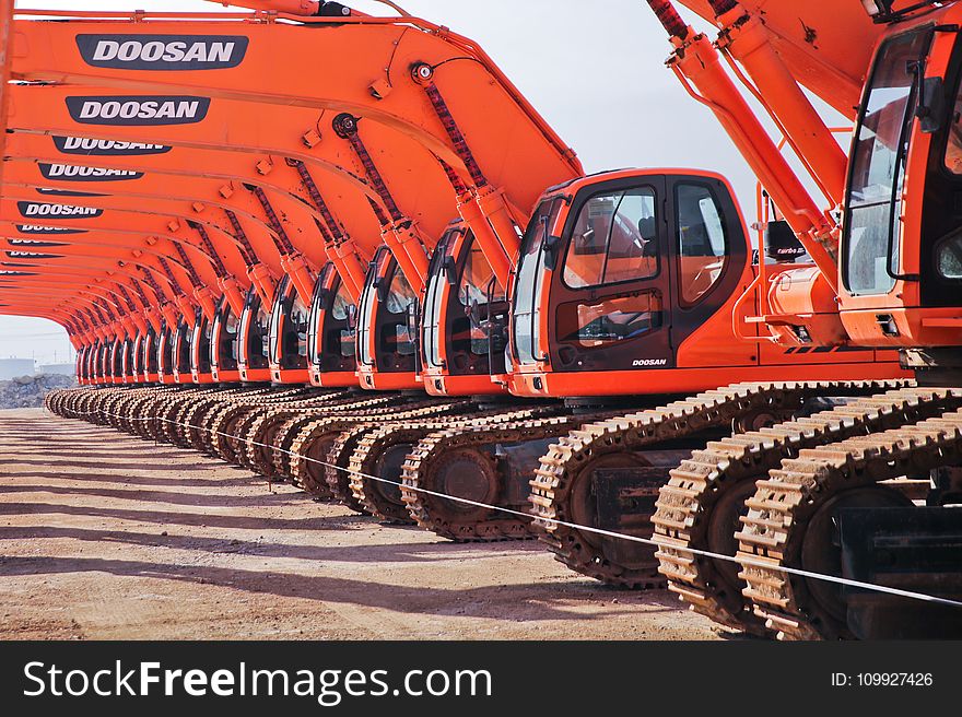 Red Doosan Ride-on Tractors