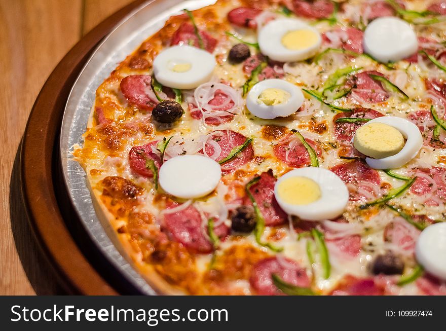 Pepperoni Pizza With Eggs