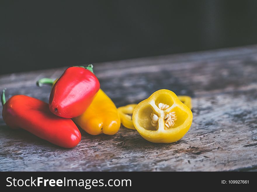 Bell Peppers on Gray Table