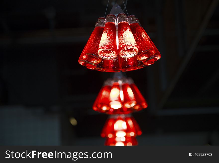 Macro Photography of Red Chandelier