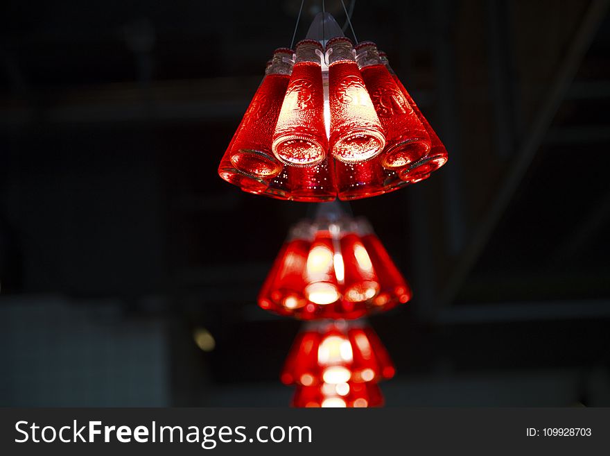 Macro Photography Of Red Chandelier