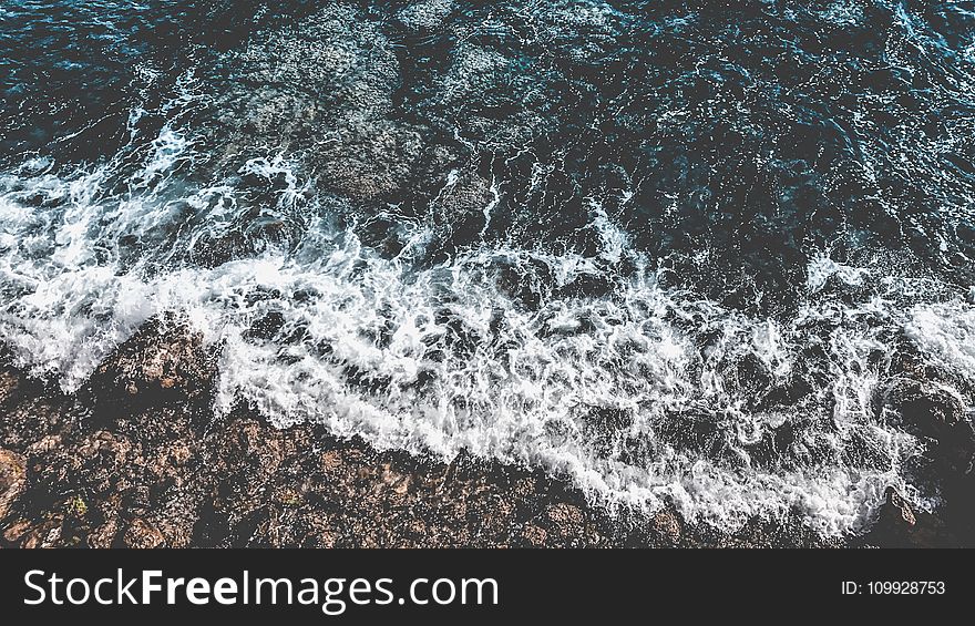 Ocean Waves Slamming on the Rocks Time Lapse Photography