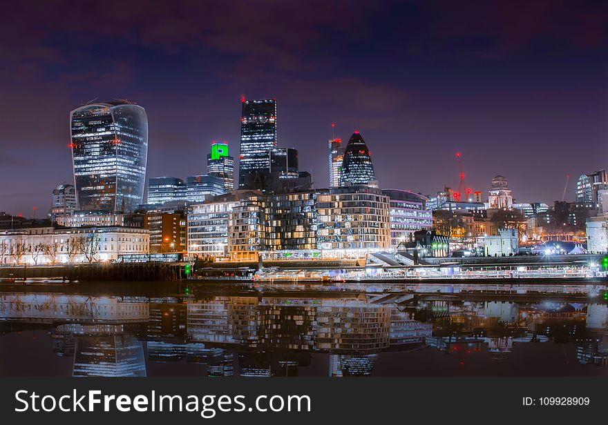 Landscape Photography of City Structures during Night Time