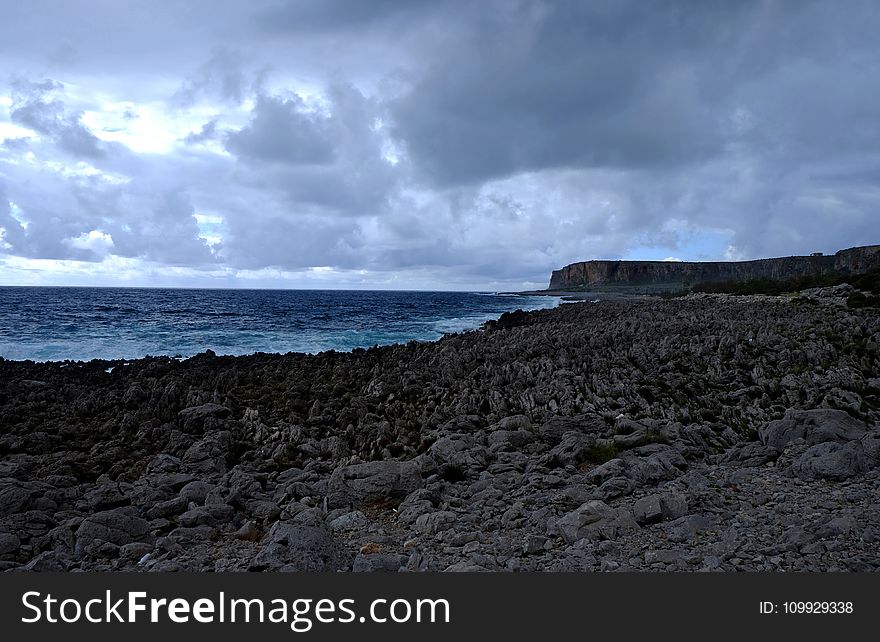 Beach, Clouds, Dark