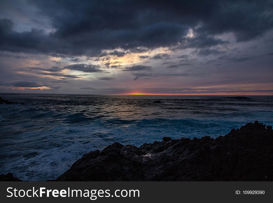 Beach, Clouds, Dawn