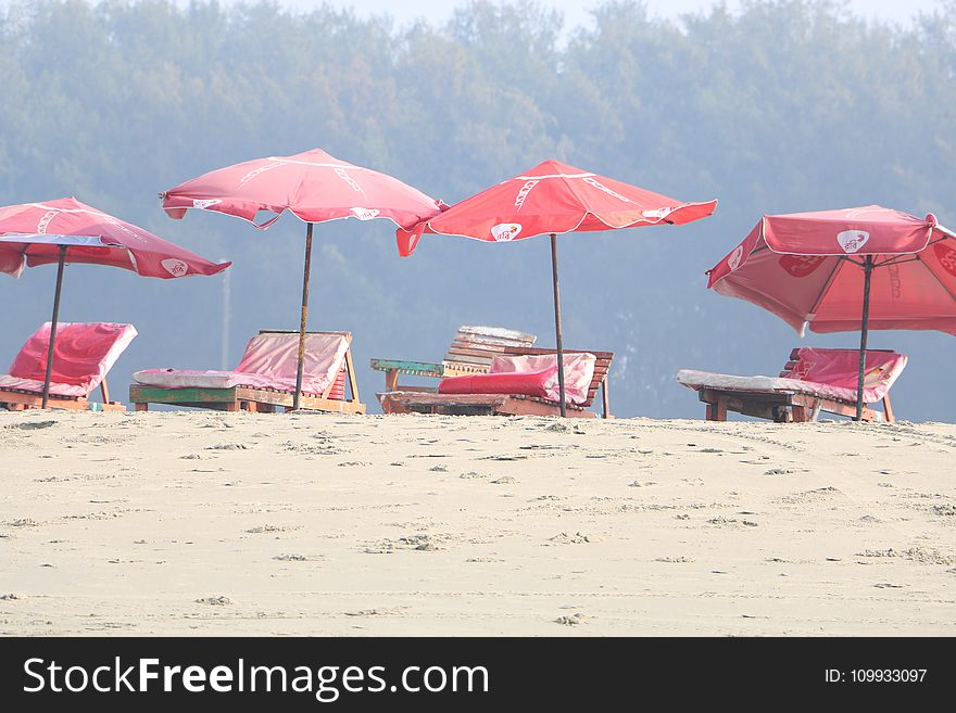Beach, Umbrella, Body Of Water, Vacation