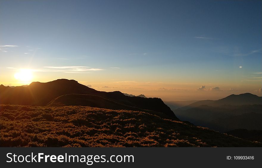 Sky, Highland, Sunrise, Horizon