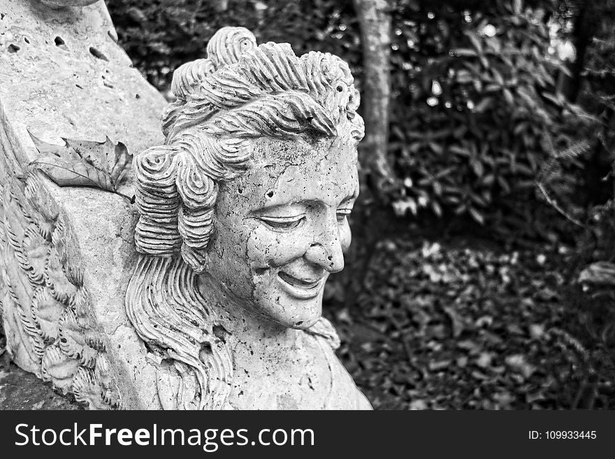 Black And White, Stone Carving, Sculpture, Monochrome Photography