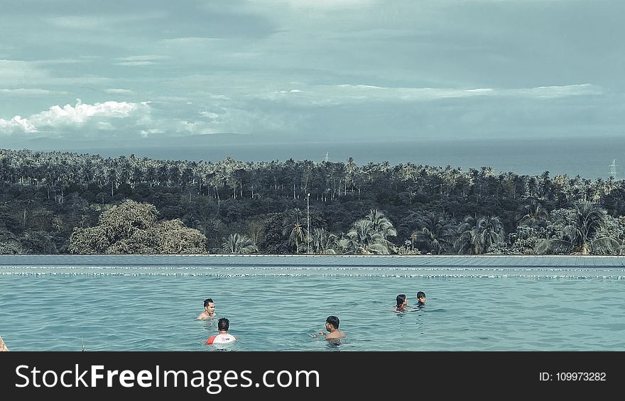 Group of People Swimming in Pool