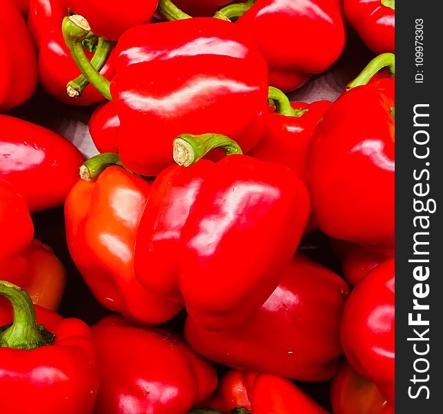 Bundles of Red Bell Peppers