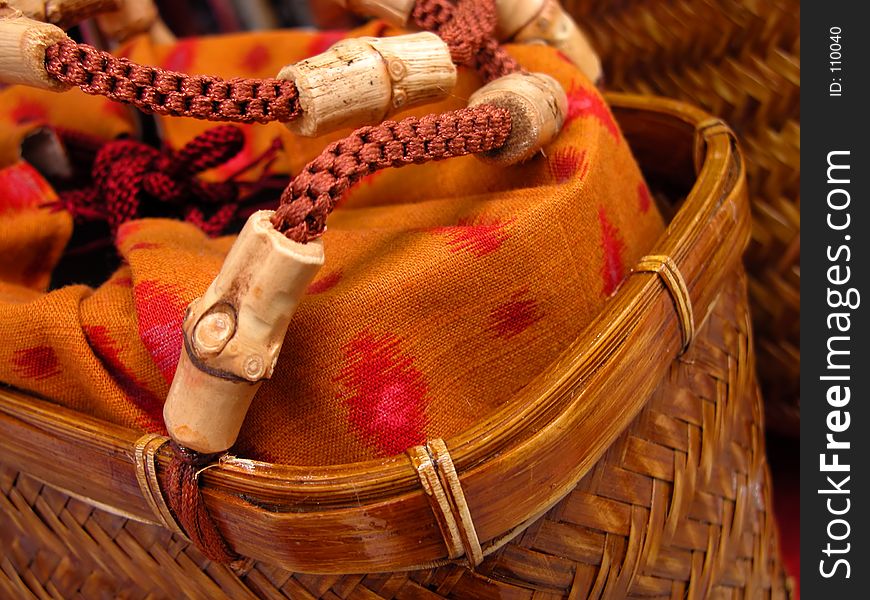 Wooden woman bag detail