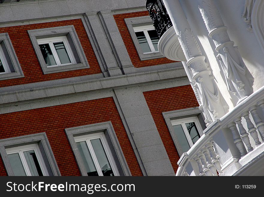 Old classical house overlapping a new one. Old classical house overlapping a new one