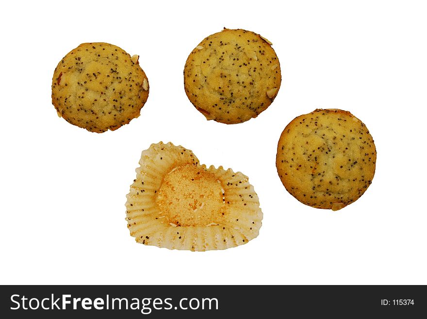 Poppyseed muffins Isolated